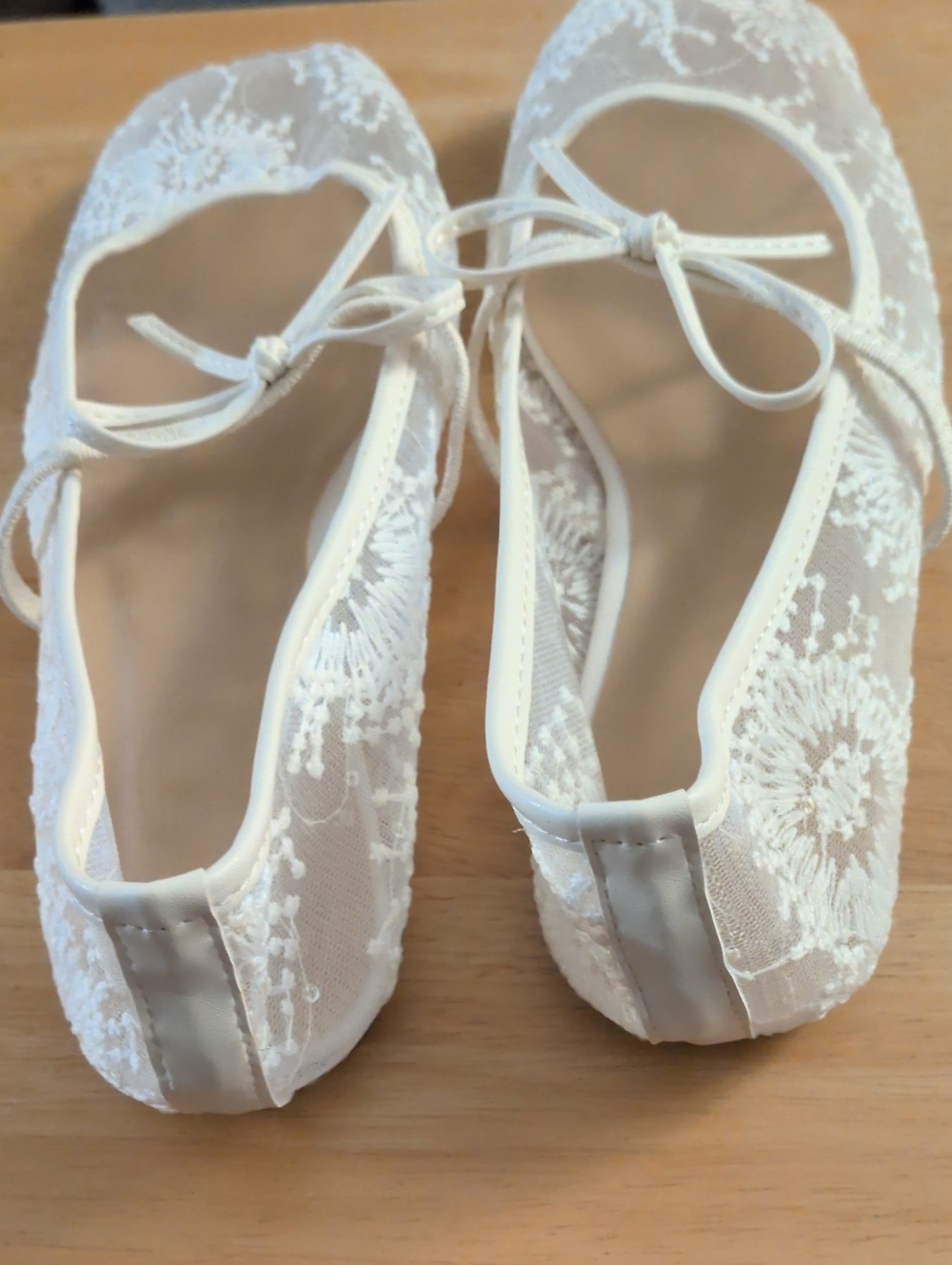 Lace With Sequin Off White Ballet Flats Size EUR 39 - Picture 2 of 4